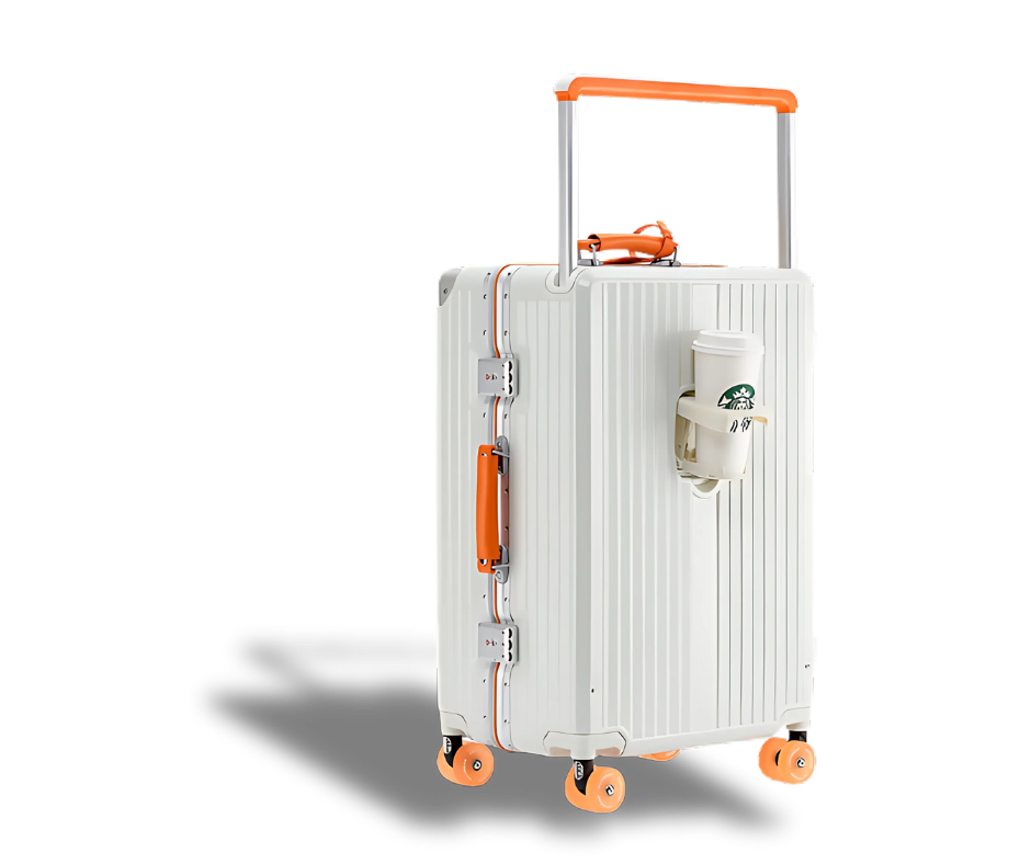 The Nomad Check-In Large (White/Orange)